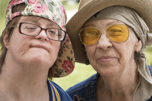 A woman with Down Syndrome and her mother