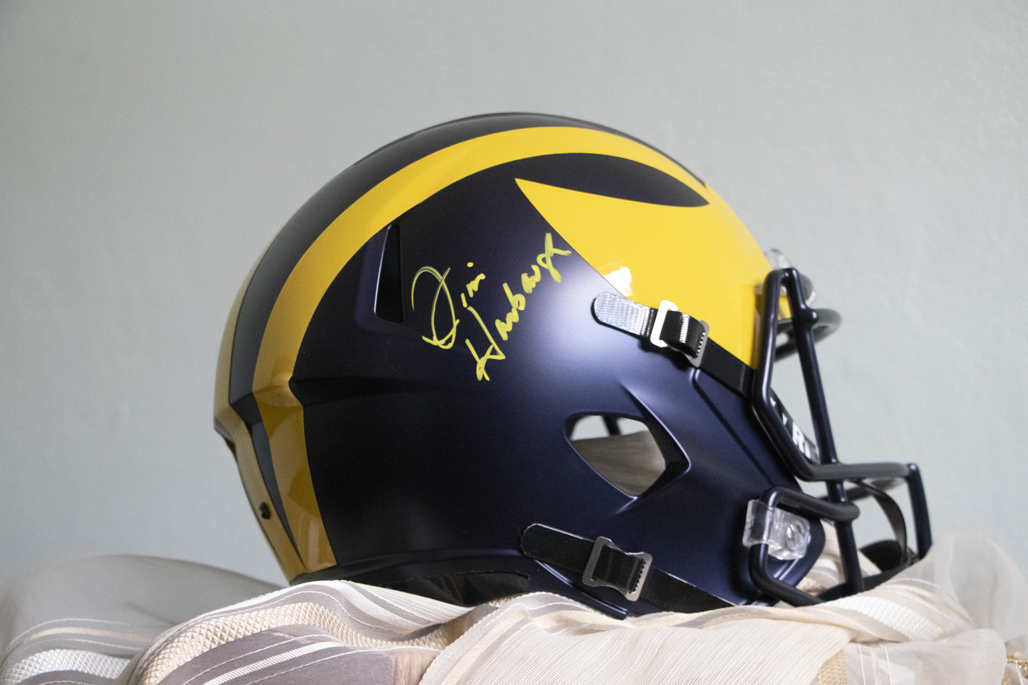 2023 Fall Auction Harbaugh Signed U of M Helmet