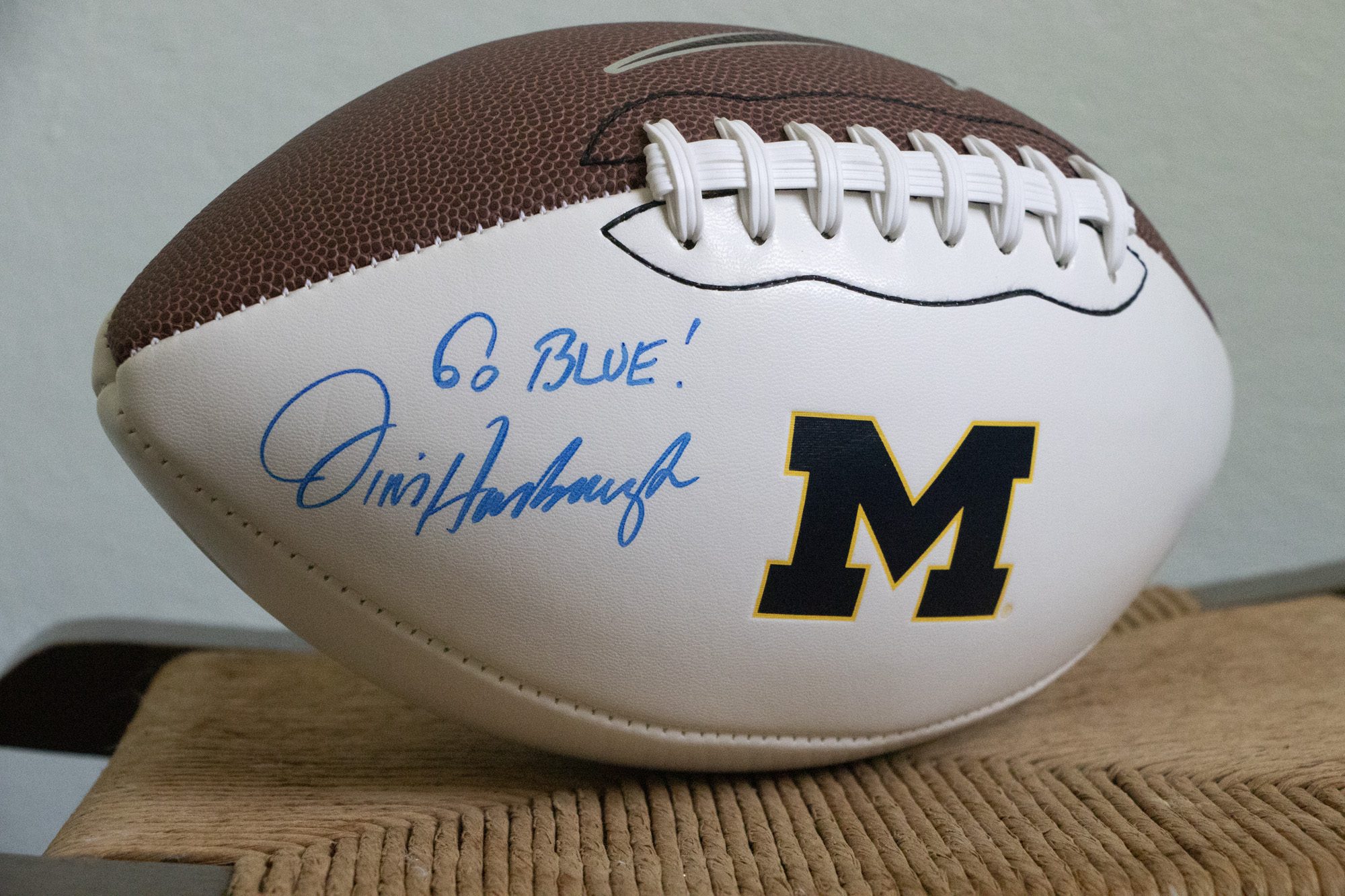 2023 Fall Auction Harbaugh Signed U of M Football